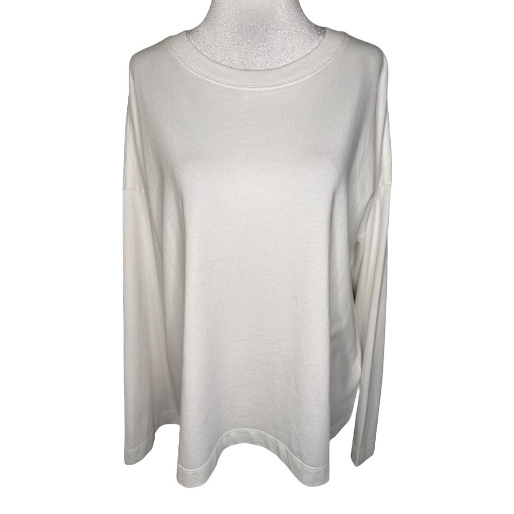 Madewell Women's Eyelet White Long Sleeve Tunic Top‎ Crew Neck Size Medium NWT